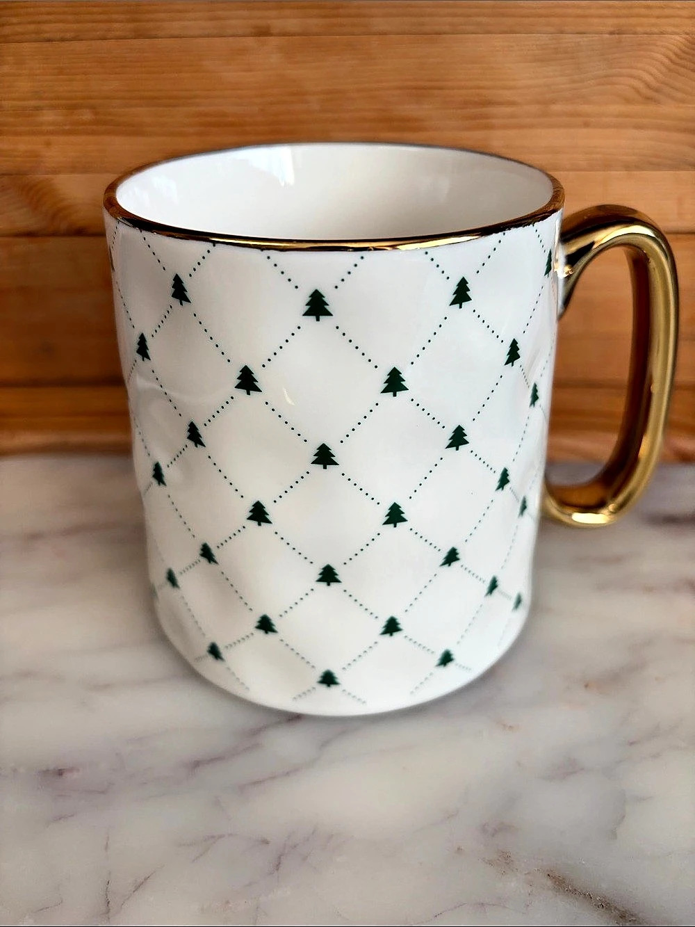 10 Strawberry Street Holiday Traditions Mug in White & Green